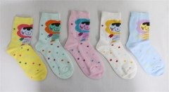 Cartoon Pattern Colorful Dot Little Grils Socks