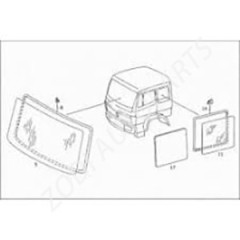 Windshield, clear, single package 3816710210 for Mercedes-Benz bus parts