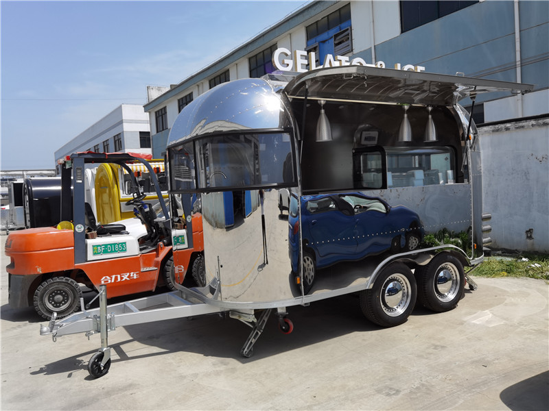 Small Airstream Food Truck Burger Catering Trailer Mobile Food Van