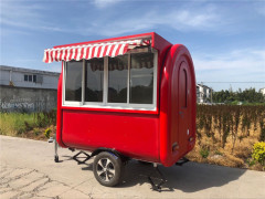 Red Food Truck Mobile Catering Trailer Food Serving Trolley Coffee Mobile Van