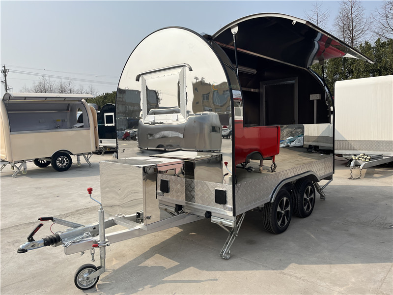 Stainless Steel Food Truck Food Trailers Catering Van 340x200x240cm