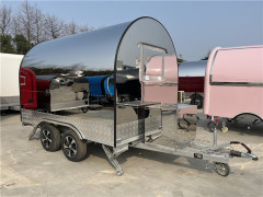 Stainless Steel Food Truck Food Trailers Catering Van 340x200x240cm