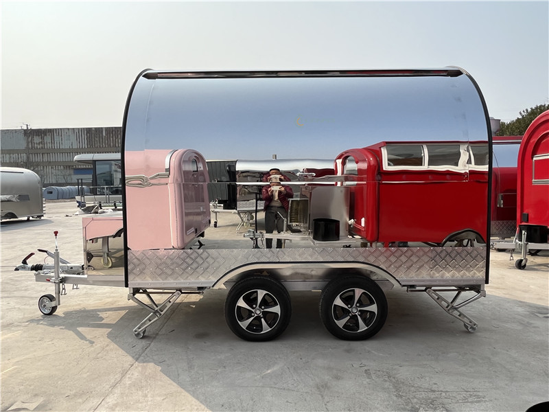 Stainless Steel Food Truck Food Trailers Catering Van 340x200x240cm