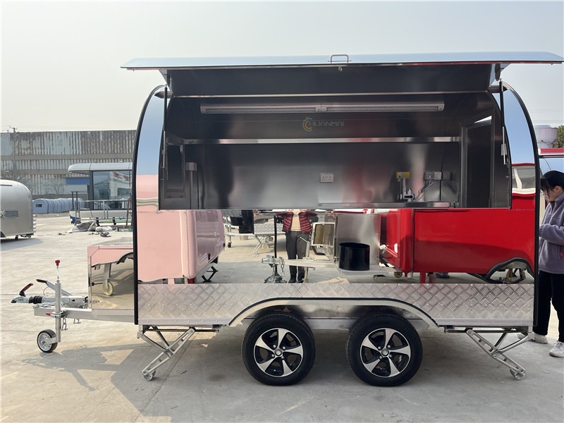 Stainless Steel Food Truck Food Trailers Catering Van 340x200x240cm