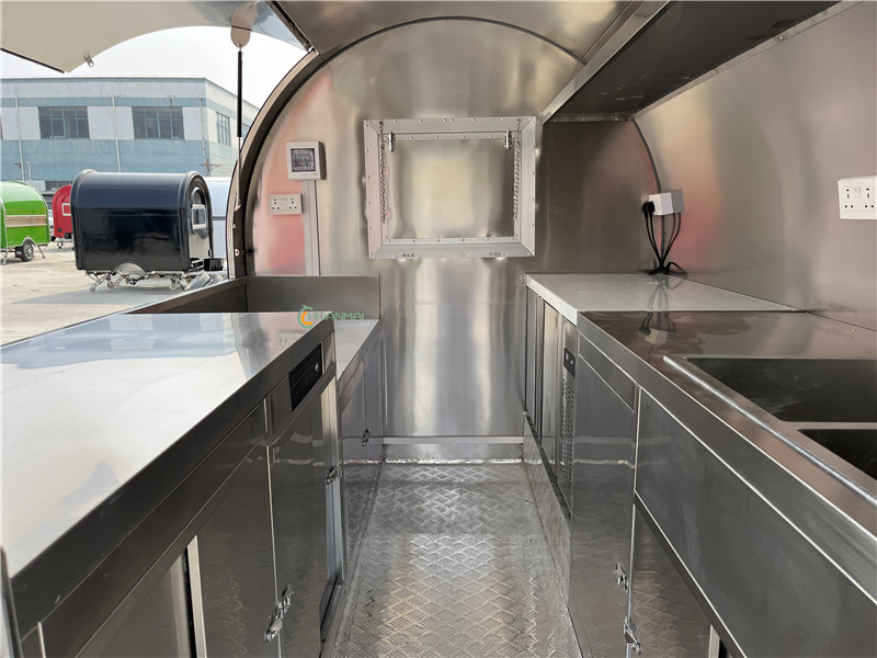 Stainless Steel Food Truck Food Trailers Catering Van 280x200x240cm