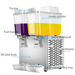 Drink Juice Dispenser 2 Tanks 16Lx2