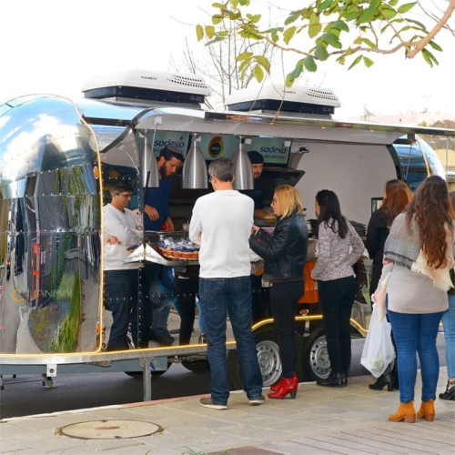 Salad food truck for waitresses certain office building commuters