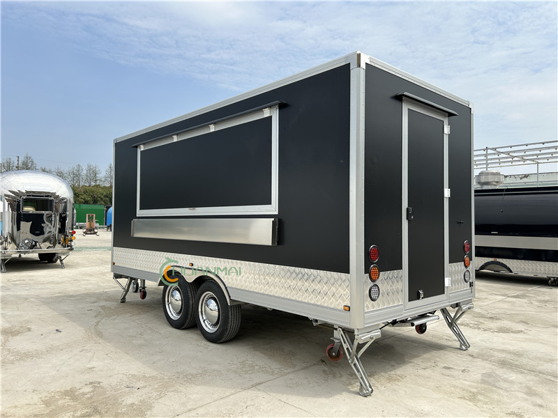 Black Square Food Truck, Coffee Food Trailers, Burger Catering Trailers