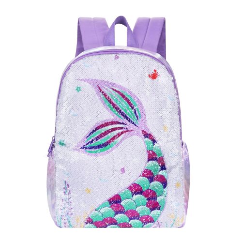 Light Purple Mermaid School Backpack for kids and Teenagers