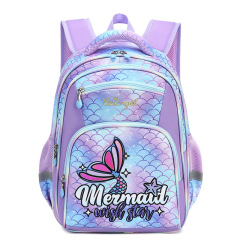 Light Purple Mermaid School Backpack for kids and Teenagers