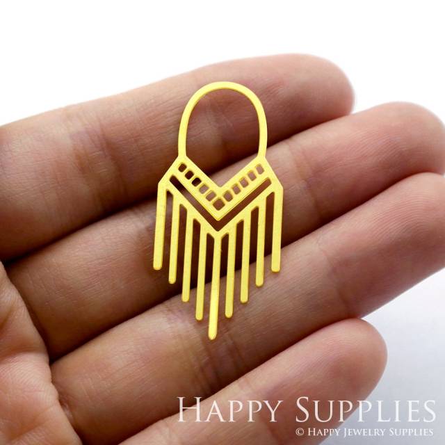 Brass Jewelry Charms, Ethnic Indian Pattern Tribal Raw Brass Earring Charms, Brass Jewelry Pendants, Raw Brass Jewelry Findings, Brass Pendants Jewelry Wholesale (RD272)