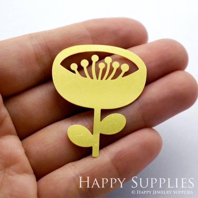 Brass Jewelry Charms, Flower Raw Brass Earring Charms, Brass Jewelry Pendants, Raw Brass Jewelry Findings, Brass Pendants Jewelry Wholesale (RD260)