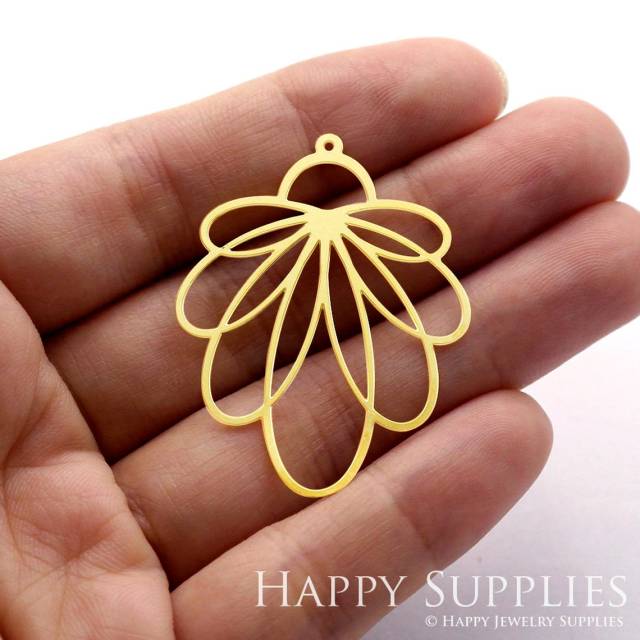 Brass Jewelry Charms, Flower Raw Brass Earring Charms, Brass Jewelry Pendants, Raw Brass Jewelry Findings, Brass Pendants Jewelry Wholesale (RD378)