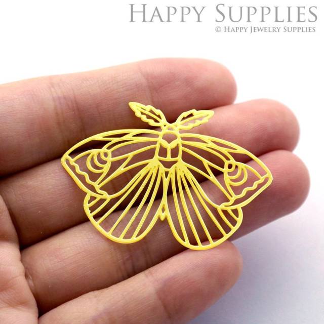 Brass Jewelry Charms, Geometric Moth Raw Brass Earring Charms, Brass Jewelry Pendants, Raw Brass Jewelry Findings, Brass Pendants Jewelry Wholesale (RD1276)