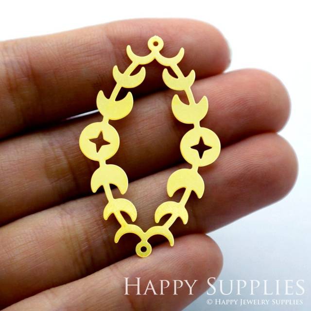 Brass Jewelry Charms, Moon Phases Raw Brass Earring Charms, Brass Jewelry Pendants, Raw Brass Jewelry Findings, Brass Pendants Jewelry Wholesale (RD1495)