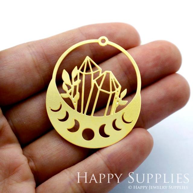 Brass Jewelry Charms, Moon Phases Raw Brass Earring Charms, Brass Jewelry Pendants, Raw Brass Jewelry Findings, Brass Pendants Jewelry Wholesale (RD1427)