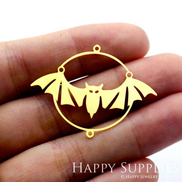 Brass Jewelry Charms, Bat Raw Brass Earring Charms, Brass Jewelry Pendants, Raw Brass Jewelry Findings, Brass Pendants Jewelry Wholesale (RD1453)