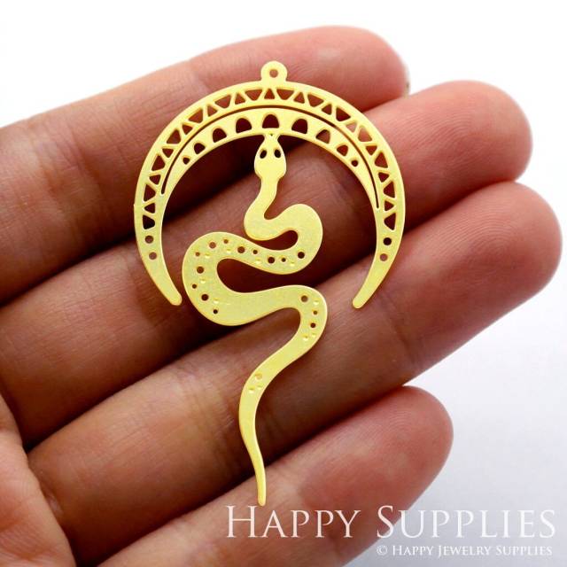 Brass Jewelry Charms,  Snake Raw Brass Earring Charms, Brass Jewelry Pendants, Raw Brass Jewelry Findings, Brass Pendants Jewelry Wholesale (RD1499)