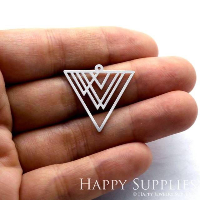 Stainless Steel Jewelry Charms, Triangle Stainless Steel Earring Charms, Stainless Steel Silver Jewelry Pendants, Stainless Steel Silver Jewelry Findings, Stainless Steel Pendants Jewelry Wholesale (SSD049)
