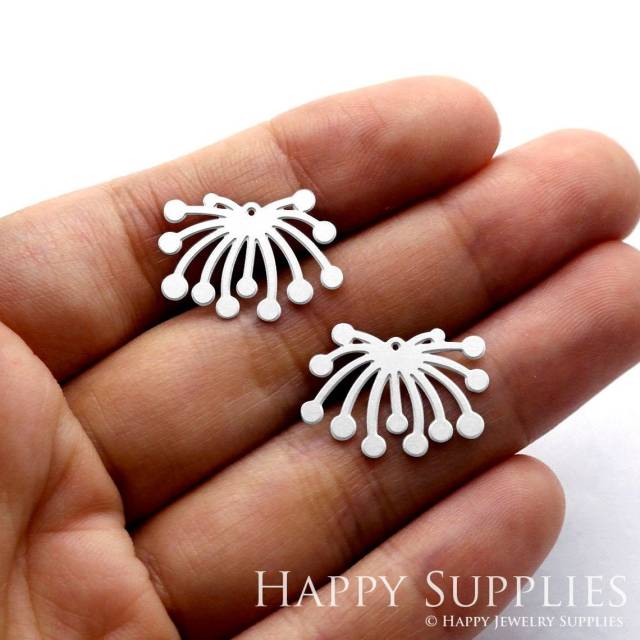 Stainless Steel Jewelry Charms, Flower Stainless Steel Earring Charms, Stainless Steel Silver Jewelry Pendants, Stainless Steel Silver Jewelry Findings, Stainless Steel Pendants Jewelry Wholesale (SSD014)