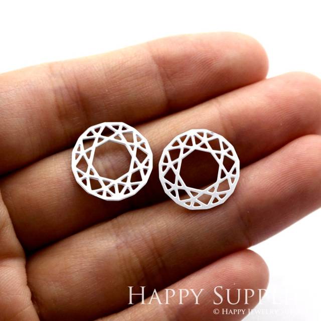 Stainless Steel Jewelry Charms, Round Stainless Steel Earring Charms, Stainless Steel Silver Jewelry Pendants, Stainless Steel Silver Jewelry Findings, Stainless Steel Pendants Jewelry Wholesale (SSD221)