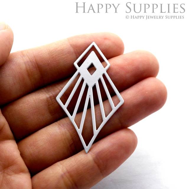 Stainless Steel Jewelry Charms, Geometric Stainless Steel Earring Charms, Stainless Steel Silver Jewelry Pendants, Stainless Steel Silver Jewelry Findings, Stainless Steel Pendants Jewelry Wholesale (SSD235)