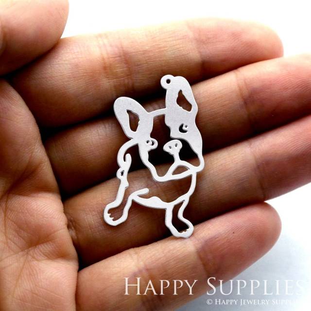 Stainless Steel Jewelry Charms, Dog Stainless Steel Earring Charms, Stainless Steel Silver Jewelry Pendants, Stainless Steel Silver Jewelry Findings, Stainless Steel Pendants Jewelry Wholesale (SSD149)