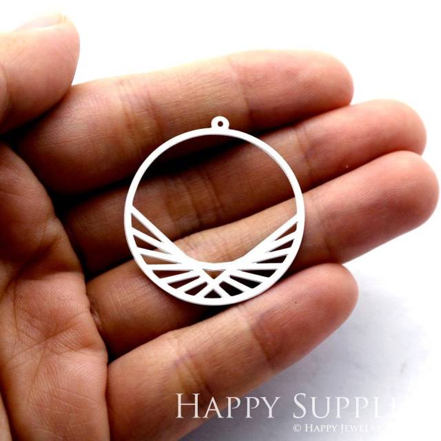 Stainless Steel Jewelry Charms, Circle Stainless Steel Earring Charms, Stainless Steel Silver Jewelry Pendants, Stainless Steel Silver Jewelry Findings, Stainless Steel Pendants Jewelry Wholesale (SSD152)