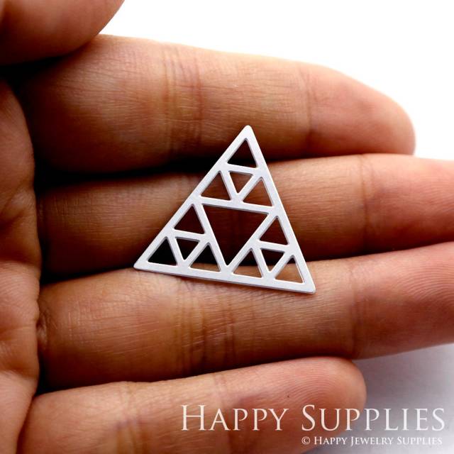 Stainless Steel Jewelry Charms, Triangle Stainless Steel Earring Charms, Stainless Steel Silver Jewelry Pendants, Stainless Steel Silver Jewelry Findings, Stainless Steel Pendants Jewelry Wholesale (SSD137)