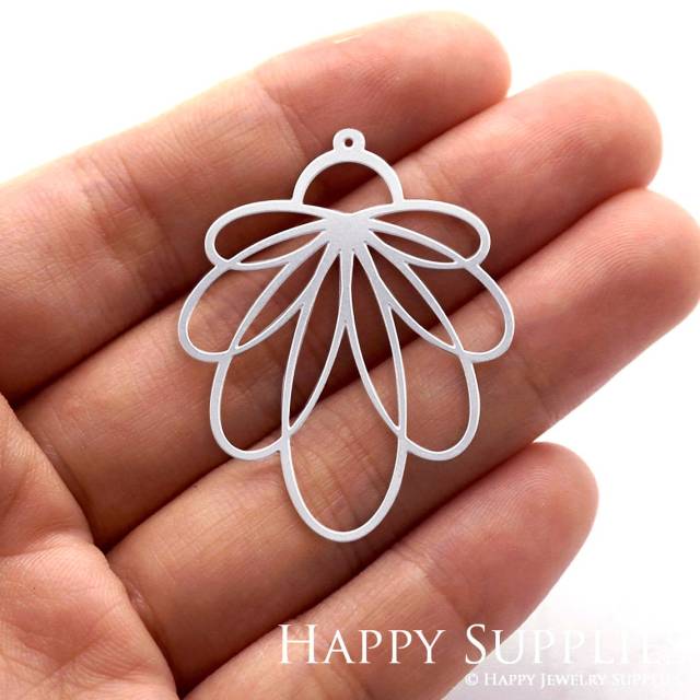 Stainless Steel Jewelry Charms, Flower Stainless Steel Earring Charms, Stainless Steel Silver Jewelry Pendants, Stainless Steel Silver Jewelry Findings, Stainless Steel Pendants Jewelry Wholesale (SSD378)
