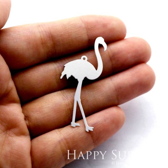 Stainless Steel Jewelry Charms, Flamingo Stainless Steel Earring Charms, Stainless Steel Silver Jewelry Pendants, Stainless Steel Silver Jewelry Findings, Stainless Steel Pendants Jewelry Wholesale (SSD141-small)