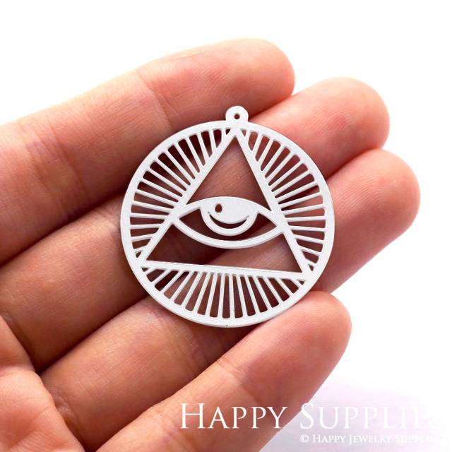Stainless Steel Jewelry Charms, Eyes Round Geometric Stainless Steel Earring Charms, Stainless Steel Silver Jewelry Pendants, Stainless Steel Silver Jewelry Findings, Stainless Steel Pendants Jewelry Wholesale (SSD600-small)