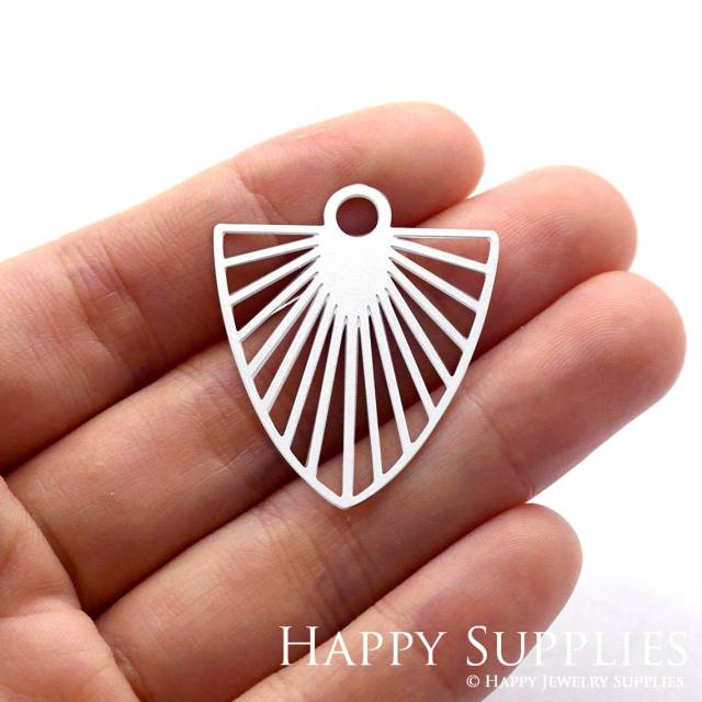 Stainless Steel Jewelry Charms, Fan Stainless Steel Earring Charms, Stainless Steel Silver Jewelry Pendants, Stainless Steel Silver Jewelry Findings, Stainless Steel Pendants Jewelry Wholesale (SSD693)