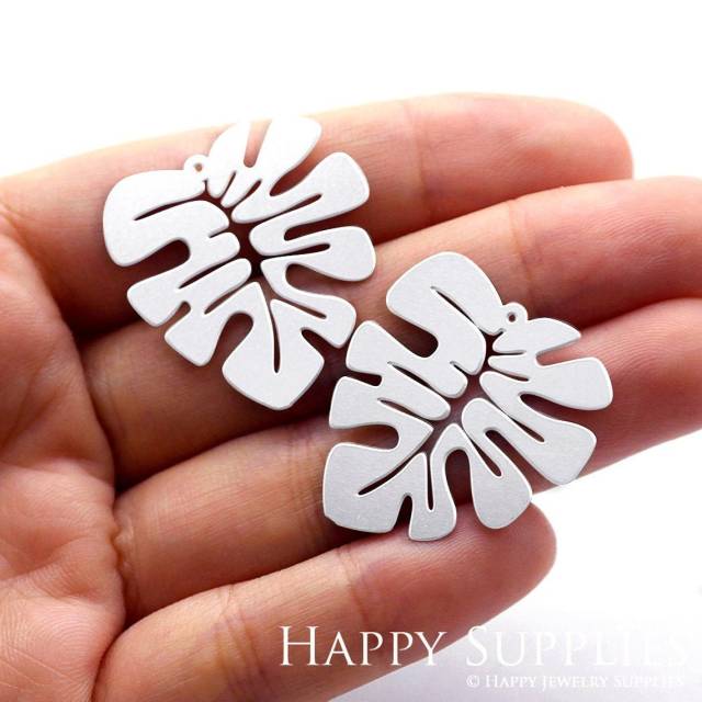 Stainless Steel Jewelry Charms, Leaves Stainless Steel Earring Charms, Stainless Steel Silver Jewelry Pendants, Stainless Steel Silver Jewelry Findings, Stainless Steel Pendants Jewelry Wholesale (SSD698)