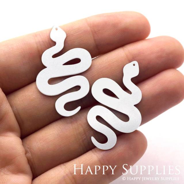 Stainless Steel Jewelry Charms, Snake Stainless Steel Earring Charms, Stainless Steel Silver Jewelry Pendants, Stainless Steel Silver Jewelry Findings, Stainless Steel Pendants Jewelry Wholesale (SSD720)