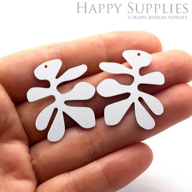 Stainless Steel Jewelry Charms, Leaf Stainless Steel Earring Charms, Stainless Steel Silver Jewelry Pendants, Stainless Steel Silver Jewelry Findings, Stainless Steel Pendants Jewelry Wholesale (SSD639)