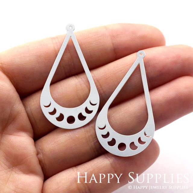 Stainless Steel Jewelry Charms, Moon phase Stainless Steel Earring Charms, Stainless Steel Silver Jewelry Pendants, Stainless Steel Silver Jewelry Findings, Stainless Steel Pendants Jewelry Wholesale (SSD701)
