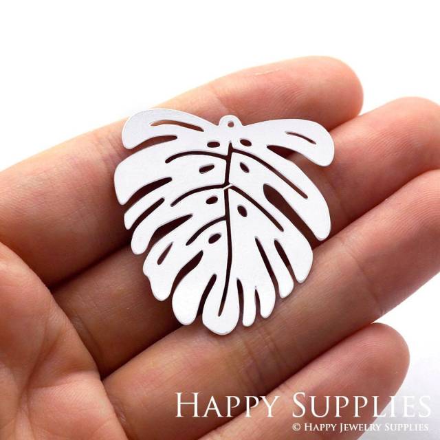 Stainless Steel Jewelry Charms, Leaf Stainless Steel Earring Charms, Stainless Steel Silver Jewelry Pendants, Stainless Steel Silver Jewelry Findings, Stainless Steel Pendants Jewelry Wholesale (SSD649)