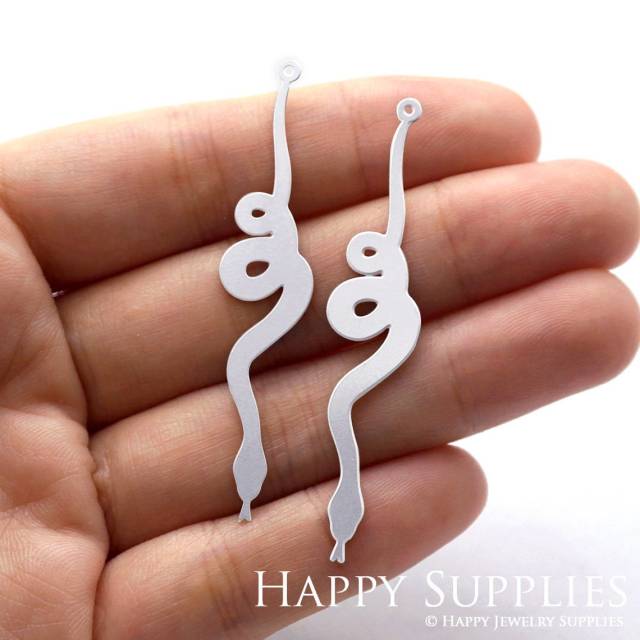 Stainless Steel Jewelry Charms, Snake Stainless Steel Earring Charms, Stainless Steel Silver Jewelry Pendants, Stainless Steel Silver Jewelry Findings, Stainless Steel Pendants Jewelry Wholesale (SSD722)