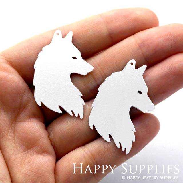 Stainless Steel Jewelry Charms, Wolf Stainless Steel Earring Charms, Stainless Steel Silver Jewelry Pendants, Stainless Steel Silver Jewelry Findings, Stainless Steel Pendants Jewelry Wholesale (SSD721)