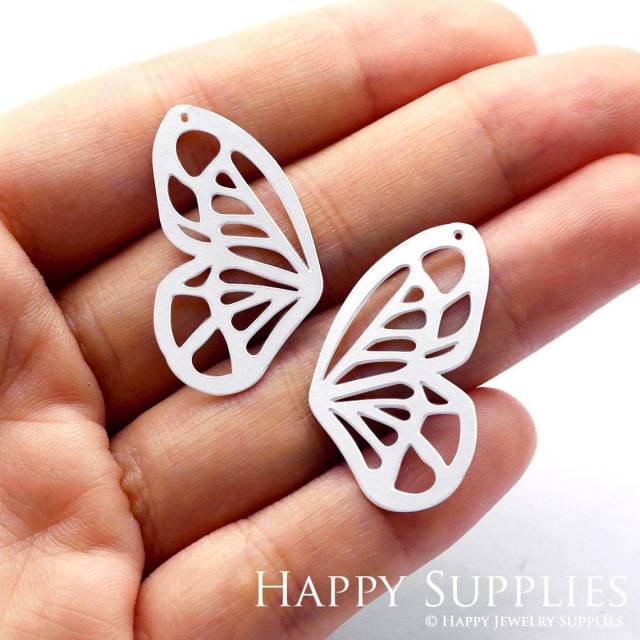 Stainless Steel Jewelry Charms, Wing Stainless Steel Earring Charms, Stainless Steel Silver Jewelry Pendants, Stainless Steel Silver Jewelry Findings, Stainless Steel Pendants Jewelry Wholesale (SSD743)