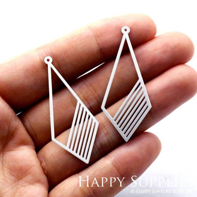 Stainless Steel Jewelry Charms, Geometric Diamond Stainless Steel Earring Charms, Stainless Steel Silver Jewelry Pendants, Stainless Steel Silver Jewelry Findings, Stainless Steel Pendants Jewelry Wholesale (SSD849)
