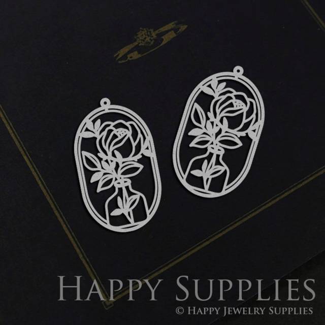 Stainless Steel Jewelry Charms, Flower Stainless Steel Earring Charms, Stainless Steel Silver Jewelry Pendants, Stainless Steel Silver Jewelry Findings, Stainless Steel Pendants Jewelry Wholesale (SSD1016)