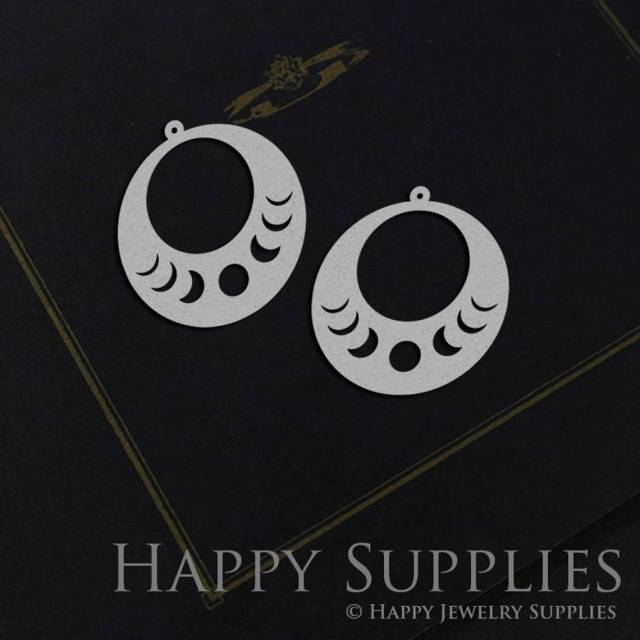 Stainless Steel Jewelry Charms, Moon Phases Stainless Steel Earring Charms, Stainless Steel Silver Jewelry Pendants, Stainless Steel Silver Jewelry Findings, Stainless Steel Pendants Jewelry Wholesale (SSD995)