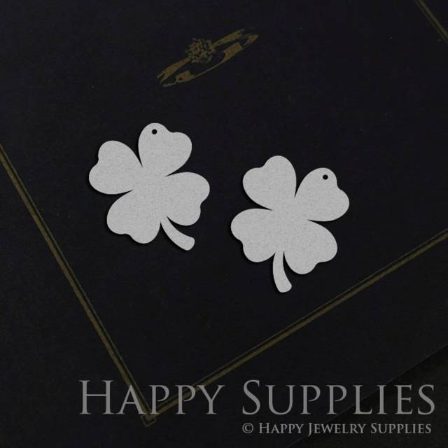Stainless Steel Jewelry Charms, Four leaf clover Stainless Steel Earring Charms, Stainless Steel Silver Jewelry Pendants, Stainless Steel Silver Jewelry Findings, Stainless Steel Pendants Jewelry Wholesale (RD1137)