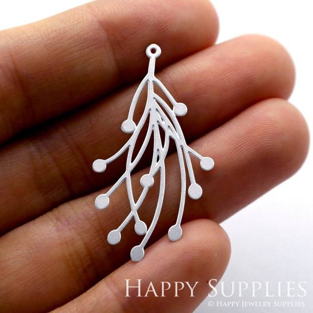 Stainless Steel Jewelry Charms, Leaf Stainless Steel Earring Charms, Stainless Steel Silver Jewelry Pendants, Stainless Steel Silver Jewelry Findings, Stainless Steel Pendants Jewelry Wholesale (SSD1208)