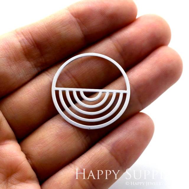 Stainless Steel Jewelry Charms, Circle Stainless Steel Earring Charms, Stainless Steel Silver Jewelry Pendants, Stainless Steel Silver Jewelry Findings, Stainless Steel Pendants Jewelry Wholesale (SSD1176)
