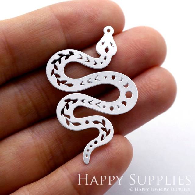 Stainless Steel Jewelry Charms, Snake Stainless Steel Earring Charms, Stainless Steel Silver Jewelry Pendants, Stainless Steel Silver Jewelry Findings, Stainless Steel Pendants Jewelry Wholesale (SSD1261)