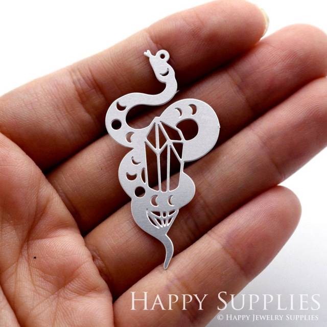 Stainless Steel Jewelry Charms, Snake Stainless Steel Earring Charms, Stainless Steel Silver Jewelry Pendants, Stainless Steel Silver Jewelry Findings, Stainless Steel Pendants Jewelry Wholesale (SSD1183)
