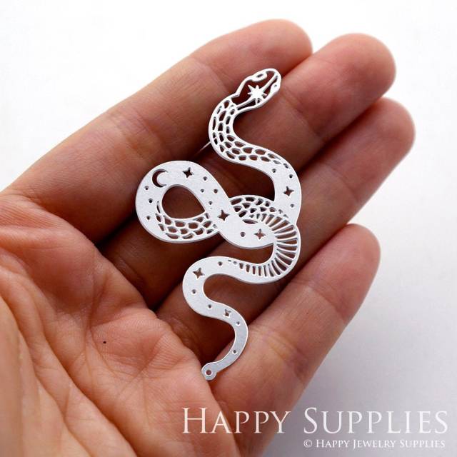 Stainless Steel Jewelry Charms, Snake Stainless Steel Earring Charms, Stainless Steel Silver Jewelry Pendants, Stainless Steel Silver Jewelry Findings, Stainless Steel Pendants Jewelry Wholesale (SSD1178)